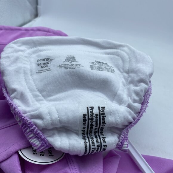 George Baby Infant Girls Rashguard Set UPF 50 Shirt Swim Diaper Bucket Hat 0-3 M - Picture 12 of 13